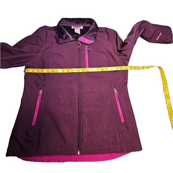 Free Country Coat Jacket Faux Fur Lined Size Large Womens Purple Wine - Picture 8 of 10